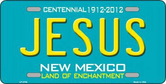 JESUS New Mexico State Background Metal License Plate Sign Novelty Vanity Craft Supply