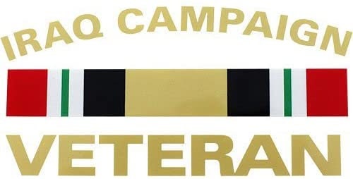 IRAQ CAMPAIGN VETERAN Campaign Ribbon Clear Decal Sticker - United States Military Clear Decal For Car Truck Window Vehicle