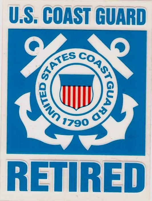 COAST GUARD RETIRED Clear Decal Sticker - United States Coast Guard Retired Clear Decal For Car Truck Window Vehicle Military