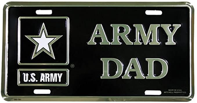 ARMY DAD Metal License Plate - Military Vet Veteran - United States ARMY Dad Craft Supply