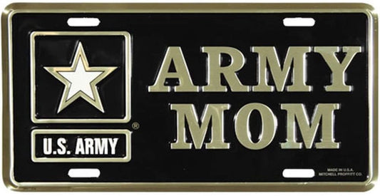 ARMY MOM Metal License Plate - Military Vet Veteran - United States ARMY Mom Craft Supply