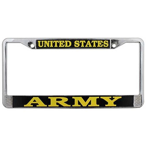 UNITED STATES ARMY Metal Chrome License Plate Frame U.S. Army Craft Supply