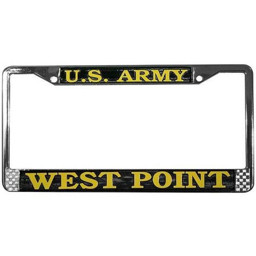 U.S. ARMY WEST POINT Metal Chrome License Plate Frame United States Army West Point Craft Supply