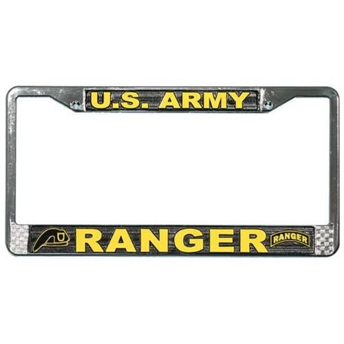 U.S. ARMY RANGER Metal Chrome License Plate Frame United States Army Rangers Craft Supply