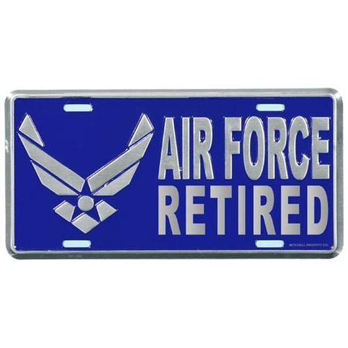 AIR FORCE RETIRED Metal License Plate - Military Vet Veteran - Usaf United States Air Force Retired Veteran Craft Supply