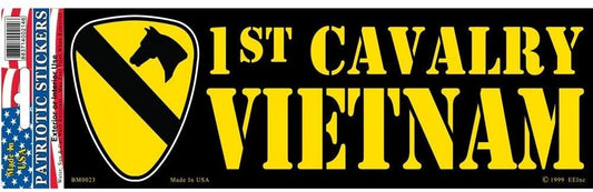 ARMY 1st CAVALRY VIETNAM Bumper Sticker Decal - Veteran Vets Military Navy Marines Army Air Force
