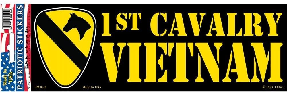 ARMY 1st CAVALRY VIETNAM Bumper Sticker Decal - Veteran Vets Military Navy Marines Army Air Force Craft Supply