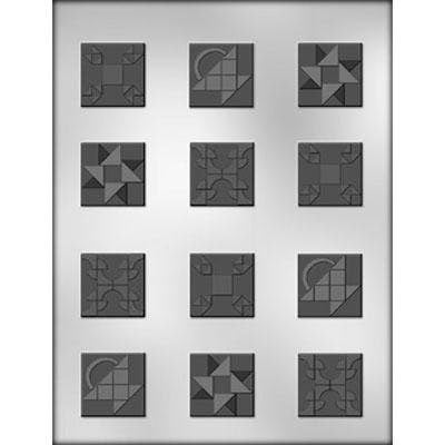 QUILT SQUARES Chocolate Candy Mold -- Fabric Quilting Squares Craft Supply