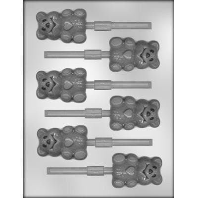 BEAR WITH HEART Sucker Chocolate Candy Mold -- Love Valentine Teddy Craft Supply
