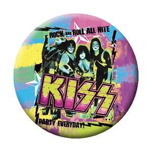 KISS Band Party Everyday Pinback Button Badge - Rock Band Logo - Round 1.25" Button