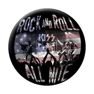 KISS Band Rock & Roll All Nite Pinback Button Badge - Rock Band Logo - Round 1.25" Button Craft Supply