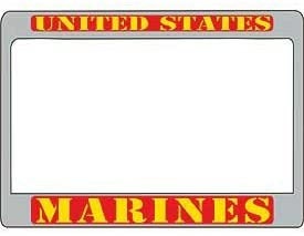 UNITED STATES MARINES Metal License Plate Frame - United States Marine Corps Veteran Usmc