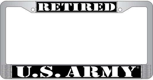 U.S. ARMY Retired Metal License Plate Frame - United States ARMY Veteran