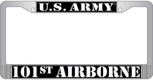 U.S. ARMY 101st Airborne Metal License Plate Frame - United States ARMY Combat Infantry Craft Supply