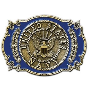 U.S. NAVY Pewter Belt Buckle - United States NAVY Seal Logo Belt Buckle In Gift Box!