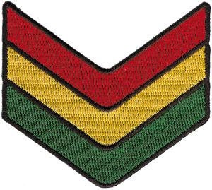 RASTA Africa Military Chevron Rastafari Reggae Patch - Embroidered Patch Applique Rasta Lion Craft Supply