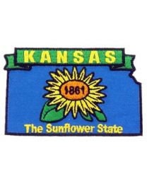 KANSAS State Map Embroidered Patch Applique - USA United States of America Patch Craft Supply