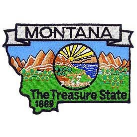 MONTANA State Map Embroidered Patch Applique - USA United States of America Patch Craft Supply