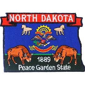 NORTH DAKOTA State Map Embroidered Patch Applique - USA United States of America Patch Craft Supply