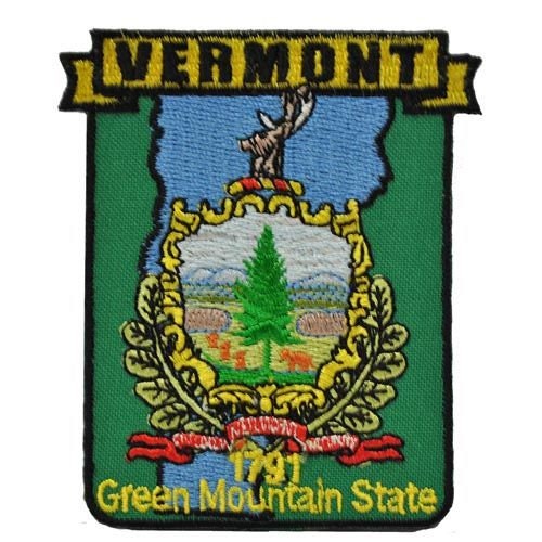 VERMONT State Map Embroidered Patch Applique - USA United States of America Patch Craft Supply