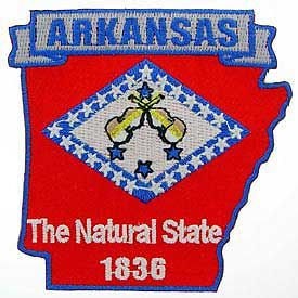 ARKANSAS State Map Embroidered Patch Applique - USA United States of America Patch Craft Supply