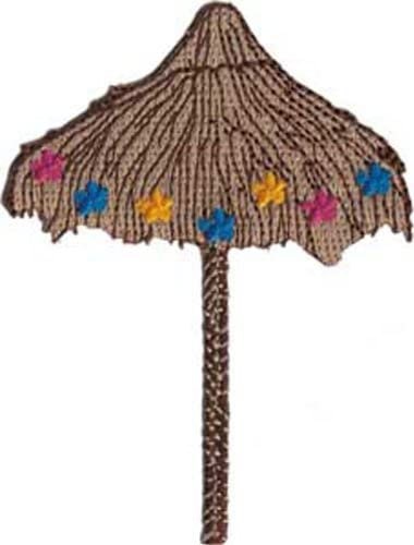 Palapa Hawaii Tiki Patch - Embroidered Patch Applique Thatch Hawaiian