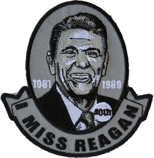 I MISS REAGAN Patch - Embroidered Patch Appliqué Ronald Reagan 40th President Presidential