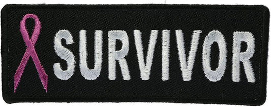 BREAST CANCER SURVIVOR Pink Ribbon Patch - Breast Cancer Awareness Ribbon  Embroidered Patch Craft Supply
