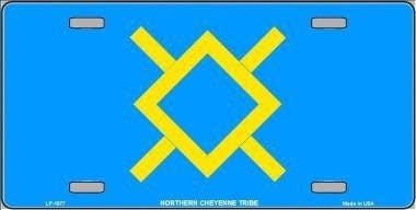 NORTHERN CHEYENNE FLAG Tribe Metal License Plate - Tribal Indian Reservation Craft Supply
