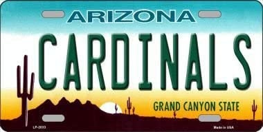 ARIZONA CARDINALS State Background Metal License Plate Sign Novelty Vanity