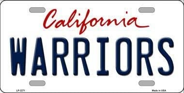 WARRIORS California State Background Metal License Plate Sign Novelty Vanity
