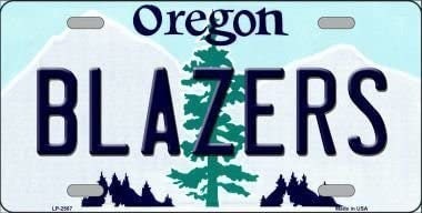 BLAZERS Oregon State Background Metal License Plate Sign Novelty Vanity Craft Supply