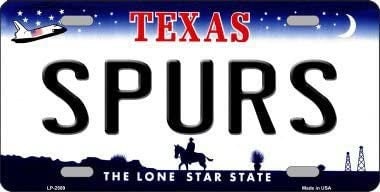 SPURS Texas State Background Metal License Plate Sign Novelty Vanity Basketball Craft Supply