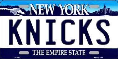 KNICKS New York State Background Metal License Plate Sign Novelty Vanity Craft Supply