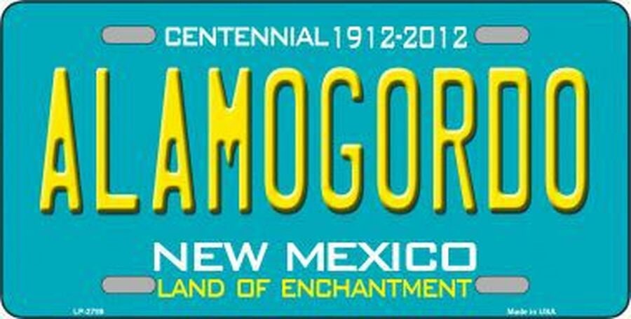 ALAMOGORDO New Mexico State Background Metal License Plate Sign Novelty Vanity Craft Supply