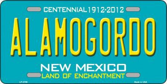 ALAMOGORDO New Mexico State Background Metal License Plate Sign Novelty Vanity Craft Supply