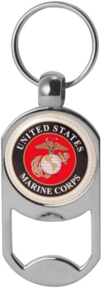 United States Marine Corps Dog Tag Bottle Opener Keychain - U.S. MARINE CORPS Metal Bottle Opener Keychain Military Craft Supply