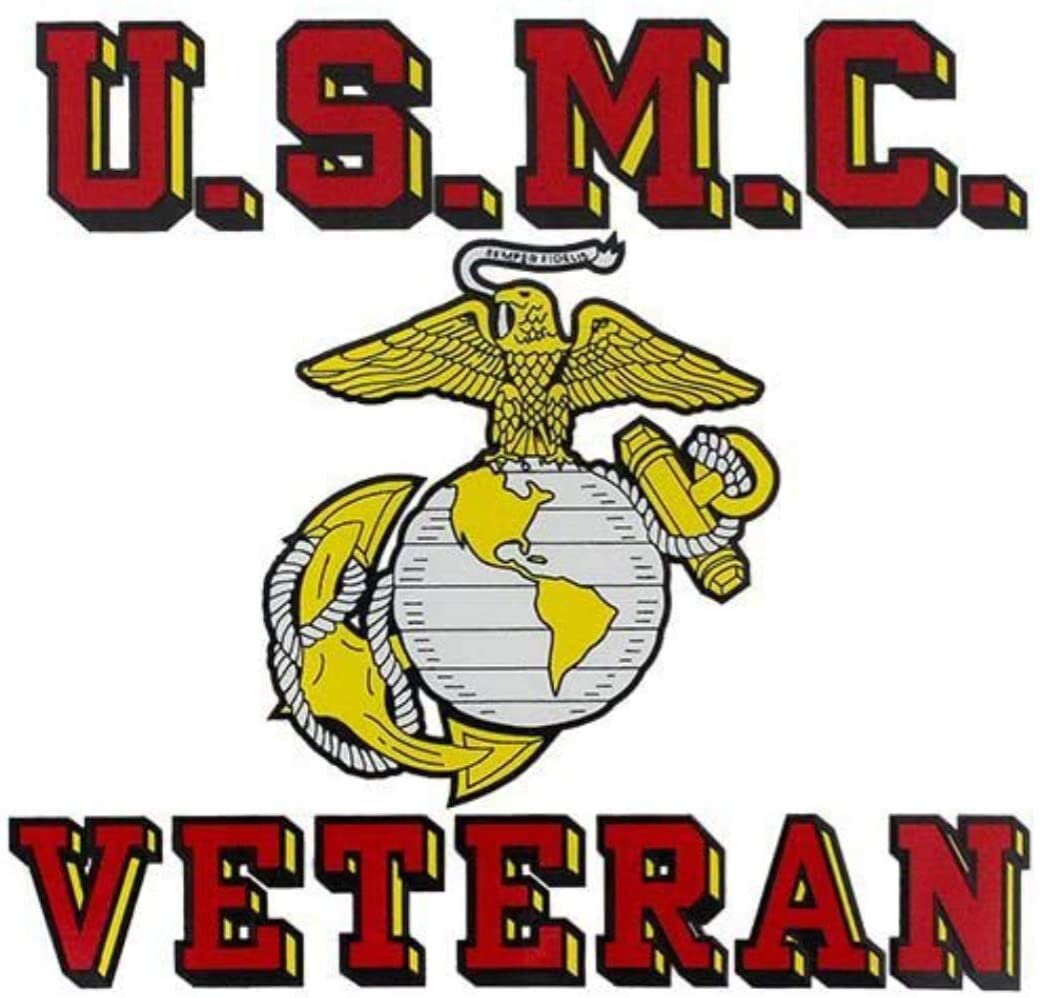 U.S.M.C. VETERAN Clear Decal Sticker - U.S. MARINE CORPS Clear Decal For Car Truck Window Vehicle Military Craft Supply