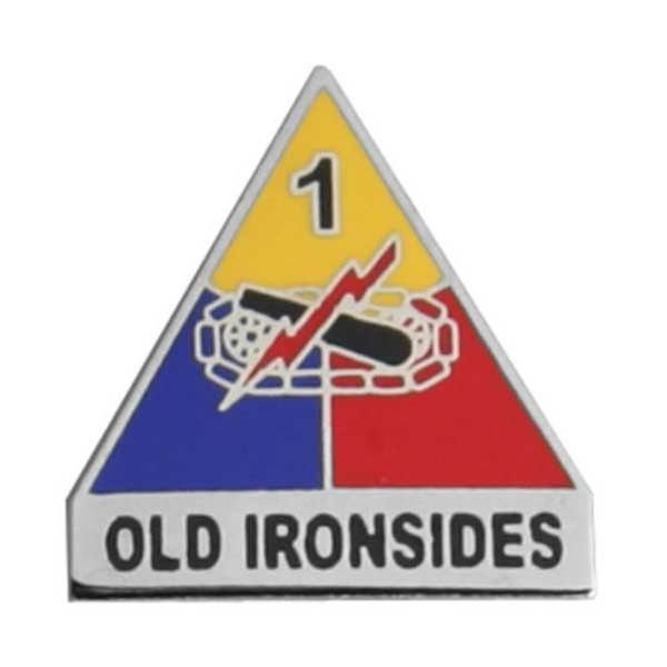 U.S. ARMY 1st Armored Division Lapel Pin - Old Ironsides Infantry Enamel Pin for Backpack Tie Shirt Trading Button Pinback Craft Supply