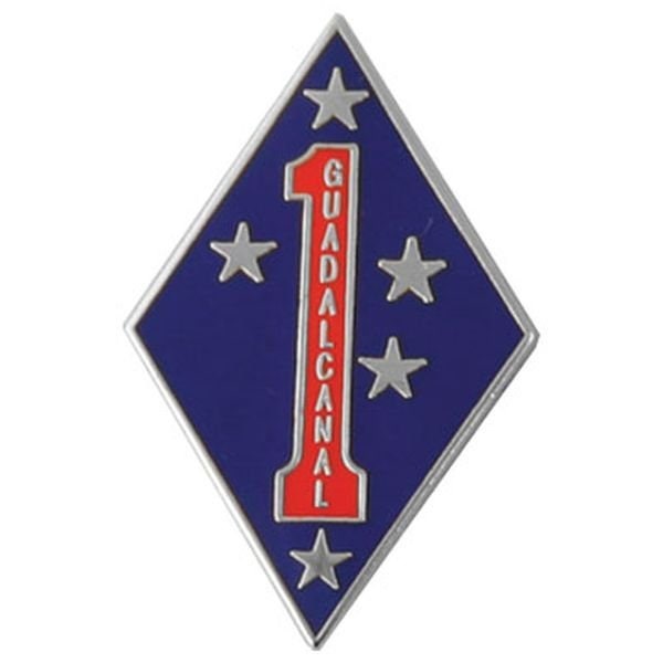 MARINE CORPS 1st Marine Division GUADALCANAL Lapel Pin - Enamel Pin for Backpack Tie Shirt Trading Button Pinback Craft Supply