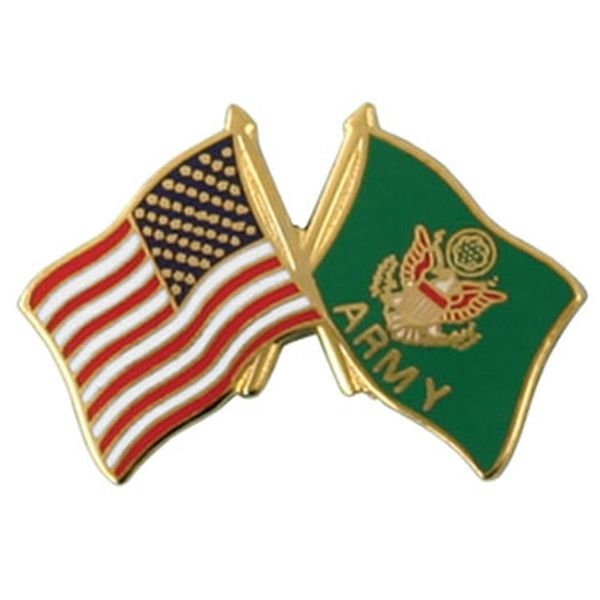 U.S. ARMY Crossed Flags Lapel Pin - United States Enamel Pin for Backpack Tie Shirt Trading Button Pinback