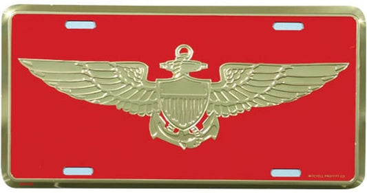United States Marine Corps Aviator Wings Metal License Plate - Military Vet Veteran - United States Marines USMC Aviator Wings Craft Supply
