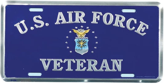 U.S. AIR FORCE Veteran Metal License Plate - Military Vet Veteran - USAF United States Air Force Veteran Craft Supply