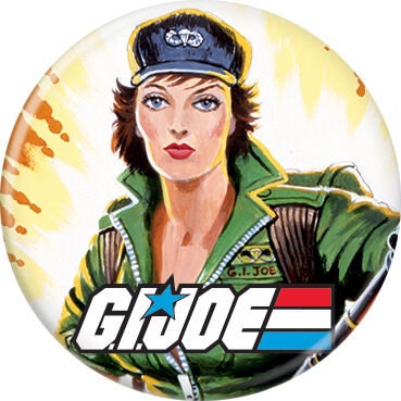 GI JOE Lady Jaye Pinback Button Badge - Classic TV Cartoon Series All American Hero! - Round 1.25" Button Craft Supply