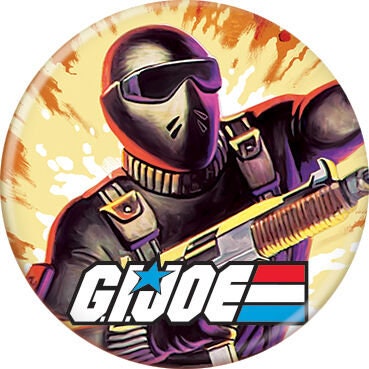 GI JOE Snake Eyes Pinback Button Badge - Classic TV Cartoon Series All American Hero! - Round 1.25" Button Craft Supply