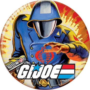 GI JOE Cobra Commander Pinback Button Badge - Classic TV Cartoon Series All American Hero! - Round 1.25" Button