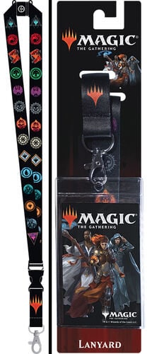MAGIC THE GATHERING Reversible Lanyard with Detachable Buckle and Id Holder - Land Mana Symbols