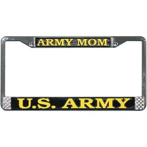 U.S. ARMY MOM Metal Chrome License Plate Frame United States Army Mom Craft Supply
