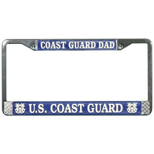 COAST GUARD DAD Metal License Plate Frame - United States U.S. Coast Guard Uscg