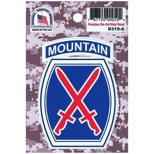 U.S. ARMY 10th Mountain Division Decal Sticker - United States ARMY Infantry Decal For Car Truck Window Vehicle Military
